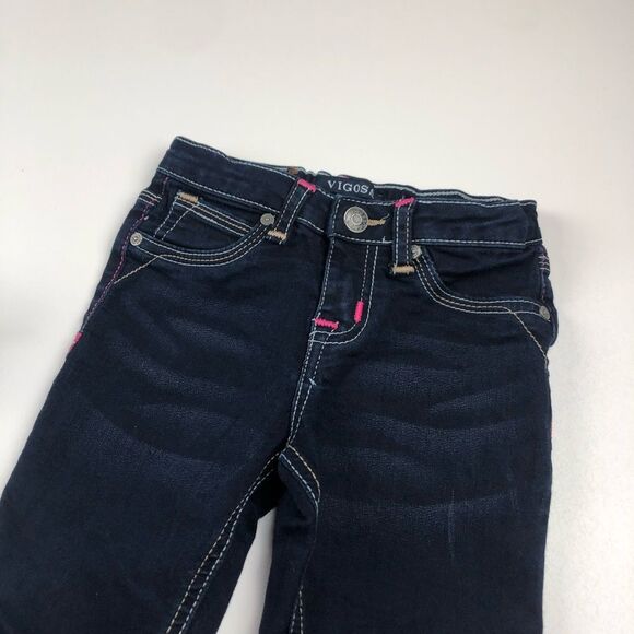 Vigoss Whiskered Jasind Dark Wash Skinny Jeans Adjustable Girls Size 5 - Picture 6 of 8